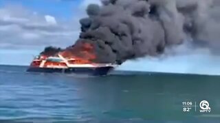 Jupiter man jumps overboard after yacht catches fire