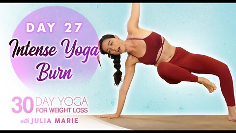Power Yoga for Weight Loss ♥ Agility Flow + HIIT Fat Burning Workout | 30 Day Yoga Julia M, Day 27