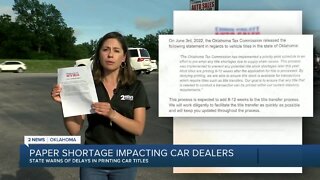 Stock paper shortage impacting car dealers