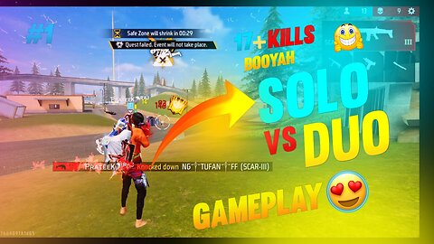 Free fire Solo vs duo gameplay 😊