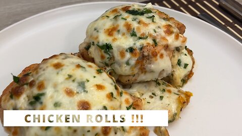Stuffed Chicken Rolls!!With mozzarella and cream cheese.