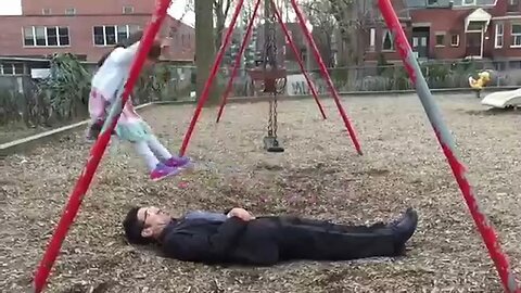 Awesome dad perfects swing stunt at the park