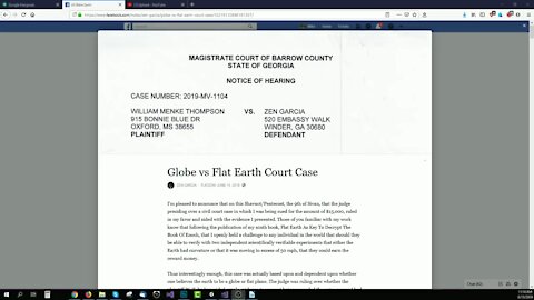 US Court.- NO EVIDENCE EARTH IS CURVED. Flat Earth