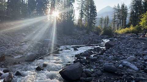 MORNING SUNRISE Standing on the Shoreline of Sandy River! | Ramona Falls | 4K | Mount Hood | Oregon
