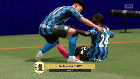 Fifa21 FUT Squad Battles - Moussa Diaby goal on second attempt