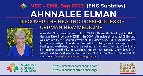 HEALING WITH GERMAN NEW MEDICINE - Ahnnalee Elman (ENG Subtitled)