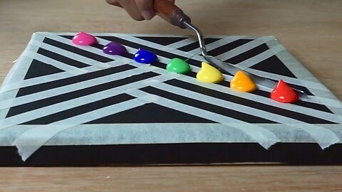 Rainbow_Abstract_Painting_with_Masking_Tape_Acrylic_Painting_for_Beginners#09_Satisfying_ASMR