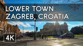 Walking Tour: Zagreb, Croatia - City Center: Lower Town - 4K UHD