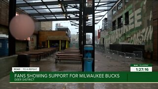 Rain doesn't stop Bucks fans in Deer District for Game 3