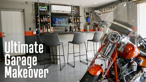 Motorcycle Man Cave / Garage Bar Makeover ... a gift to my Dad