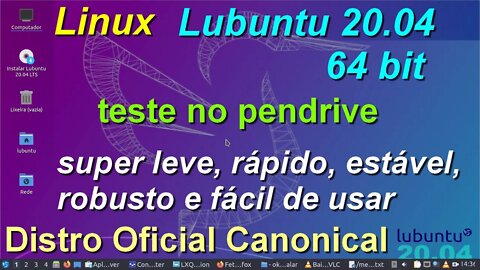 Teste do Linux Lubuntu sem precisar instalar no Computador. Distro Oficial da Canonical