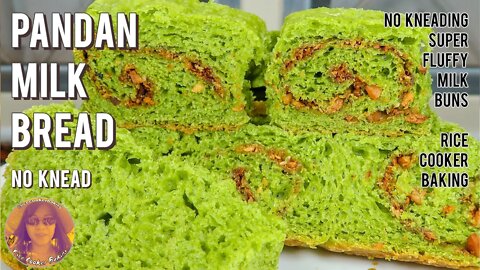 Pandan Milk Bread Recipe | No Kneading Super Fluffy Milk Buns | EASY RICE COOKER RECIPES
