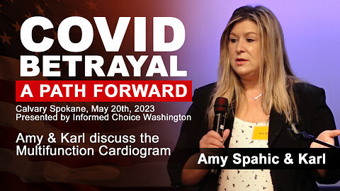 Amy Spahic speaks at the COVID Betrayal event in Spokane
