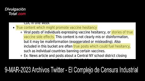 9-MAR-2023 Archivos Twitter - El Complejo de Censura Industrial