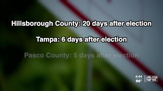 Campaign signs around Tampa Bay area must come down now that Election Day has passed