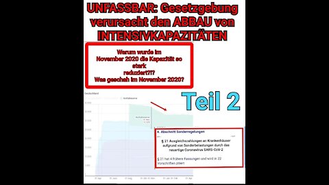 Gesetzgebung verursacht den ABBAU von INTENSIVKAPAZITÄTEN Teil 2