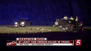 1 Killed In Crash On I-840 In Williamson County
