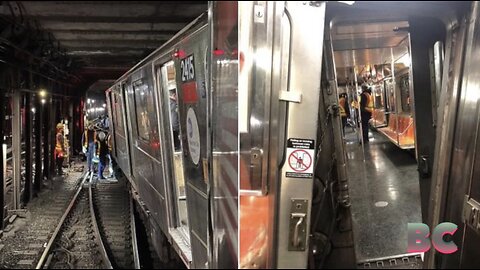 NYC subway trains collide, causing one to derail