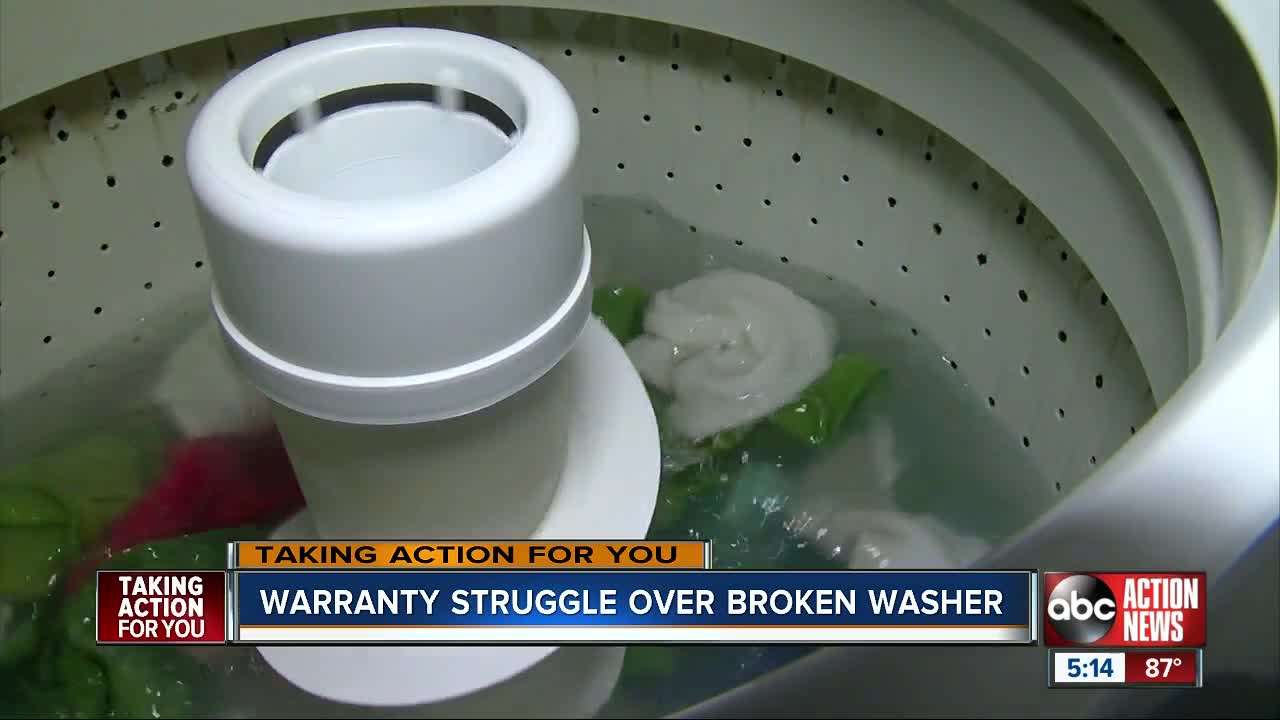 Riverview homeowner says her warranty company left her waiting weeks after her washer broke