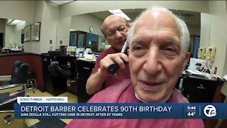 Detroit barber celebrated 90th birthday