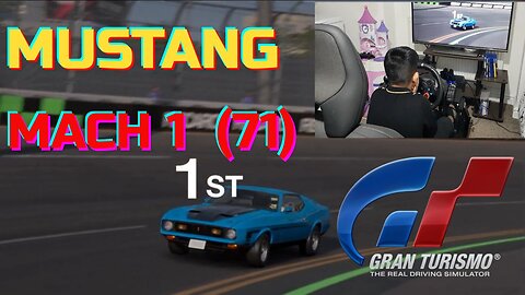 Ford Mustang Mach 1 1971 being raced by 11 year old on Gran Turismo 7