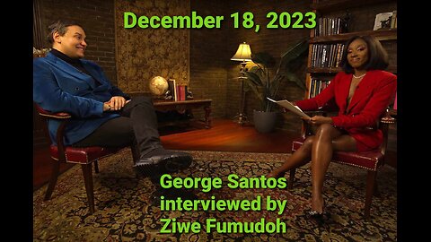 Former Long Island Republican Congressman George Santos being interviewed by Comedian Ziwe Fumudoh.