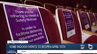 Some San Diego indoor events to reopen April 15