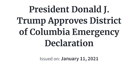President Trump Approves Emergency Declaration For District Of Columbia