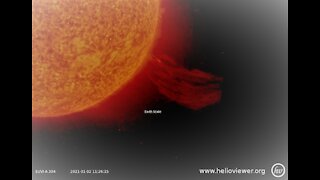 Solar flare leaps from the sun