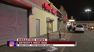 Man shot, kids hit by broken glass outside Detroit White Castle