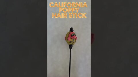 Lampwork Glass Beads: California Poppy Hair Stick on Etsy