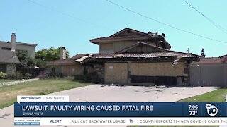 Lawsuit: Faulty wiring caused fatal Chula Vista fire