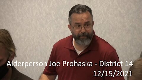 Alderperson Joe Prohaska's (District 14) Invocation At 12/15/2021 Common Council Meeting
