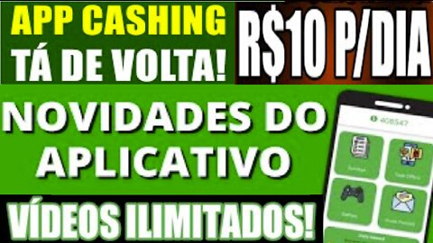 Cashing Melhor APP para Ganhar R$10 p/dia no Automático via Pix (Ganhe Dinheiro Cashing)