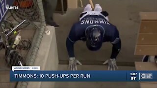 Rays coach Ozzie Timmons lightens the mood with push-ups