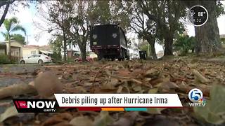 Debris piling up after Hurricane Irma