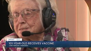 101-year-old receives vaccine at Cambridge Care Center in Lakewood