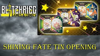 Pokemon Shining Fates Boltund V Tin Opening