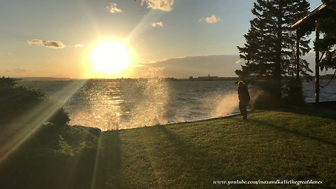 Sunset and Rough Water on The Bay of Quinte Lake Ontario