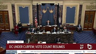 DC under curfew; vote count resumes