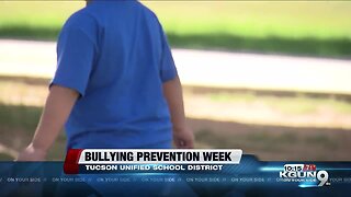 Students at Wheeler Elementary wear blue for bullying prevention week