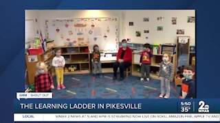 Preschoolers at the Oheb Shalom's Learning Ladder say Good Morning Maryland