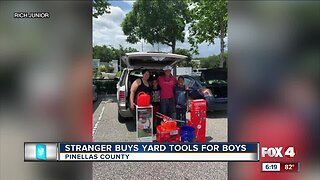 Boys who saved up for lawnmower get a surprise