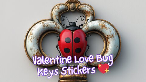 Stickers Valentine Love Bug Keys