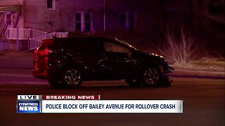 Buffalo police block off Bailey Avenue for rollover crash
