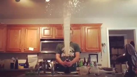 Homemade soda explosion ends in epic disaster