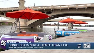 You can now cruise along Tempe Town Lake in a 10-person 'donut boat'