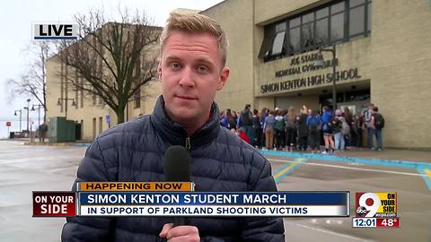 Simon Kenton students walk out of classes to protest gun violence after Florida school shooting