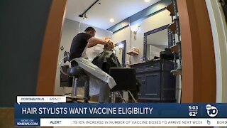 Hair stylists want vaccine eligibility