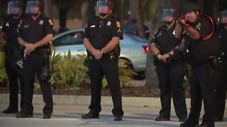 Non-lethal force used by Tampa police at protesters near Curtis Hixon Park